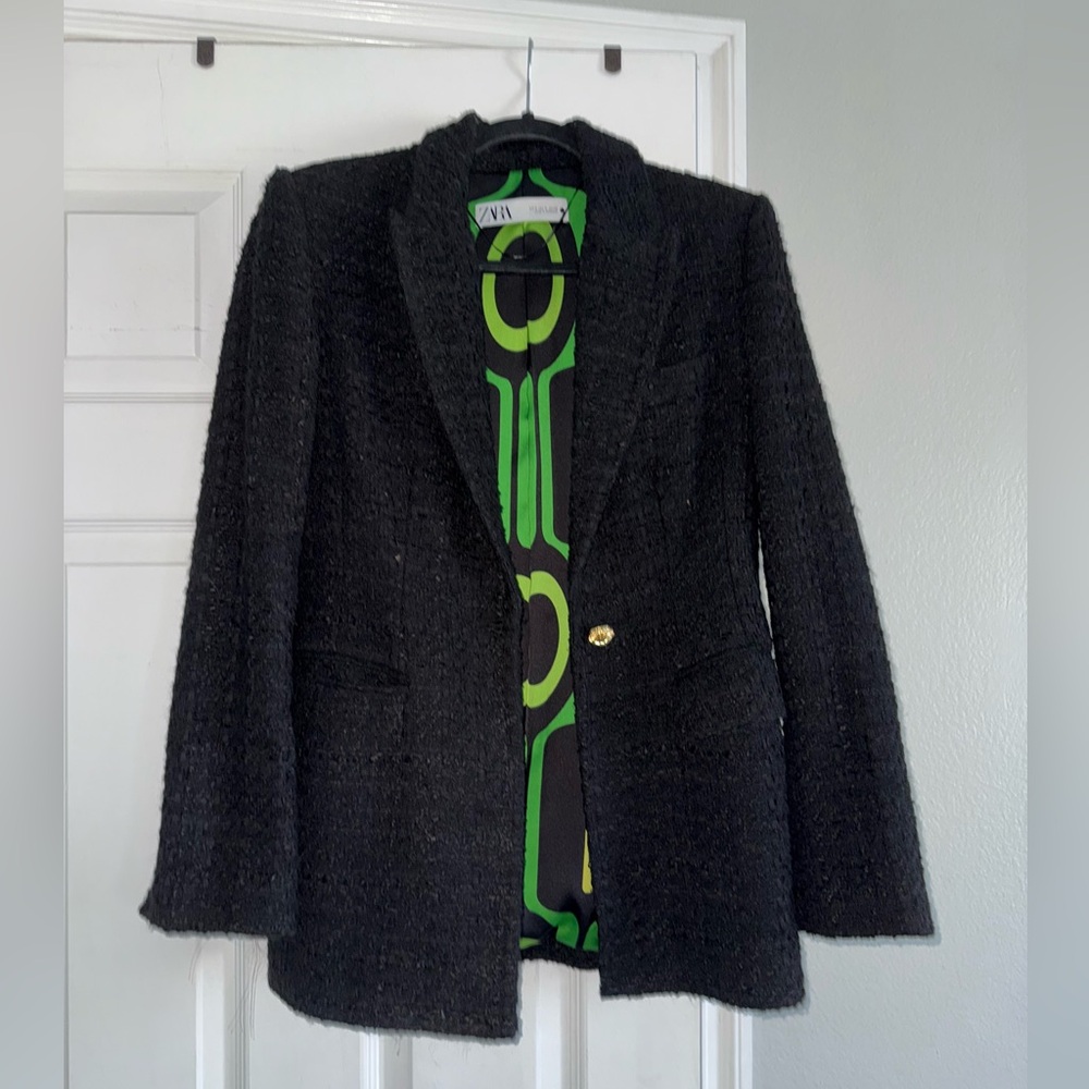 Black Zara Tweed Blazer